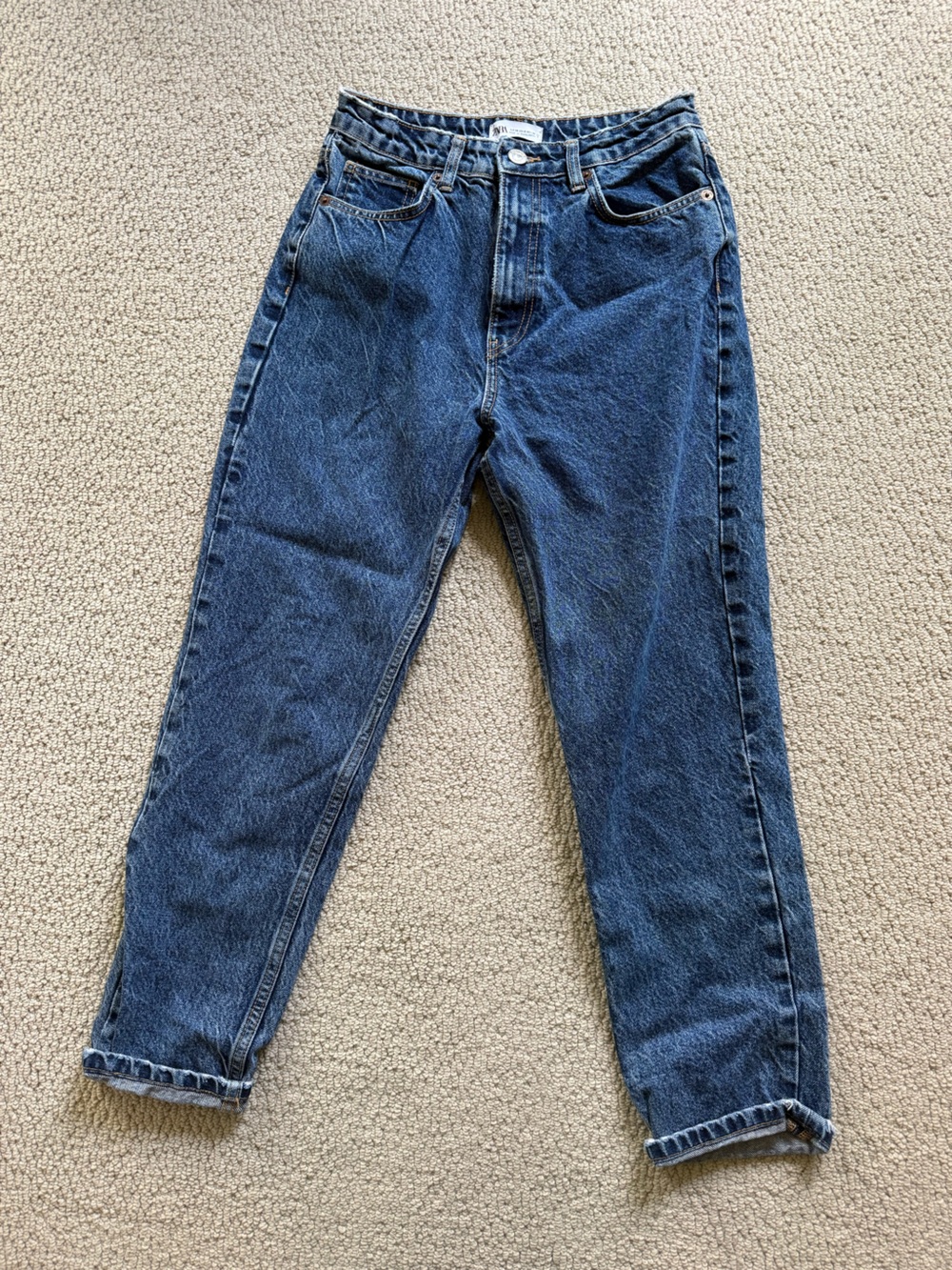Zara Dark Blue Boyfriend Jeans